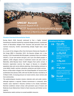 Burundi : L'UNICEF fait le point sur la situation humanitaire de mars 2026 article de nouvelles etranger – Dernier article...