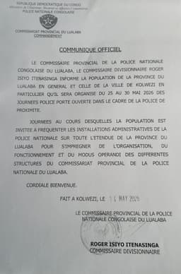La PNC/Lualaba organise des journées portes ouvertes du 25 au 30 mai article de nouvelles society – Dernier article de nou...